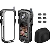 SMALLRIG Cage for Insta360 X5 Accessories, Aluminum Alloy Protective Case for Insta360 x5 with Quick Release, Built-in Cold Shoe Mounts & 1/4" Threads, with Silicone Lens Guard Cap - 5195