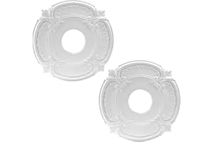 HARSKIYER 2 Pack PU Ceiling Medallion for Chandeliers, 12 Inch OD x 3.5 Inch ID Chandelier Medallion Ceiling Fan Decorative Plate, White Home Lighting Ceiling Medallions Cover Plate for Light Trim
