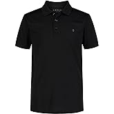 Izod Boys Performance Golf Grid Short Sleeve Stretch Collared Polo Shirt