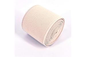 EQARP 1 Roll Flat Elastic Cord 1.5-Inch Wide by 3-Yard Double-Side Twill Elastic Band(#20 Creamy-White)