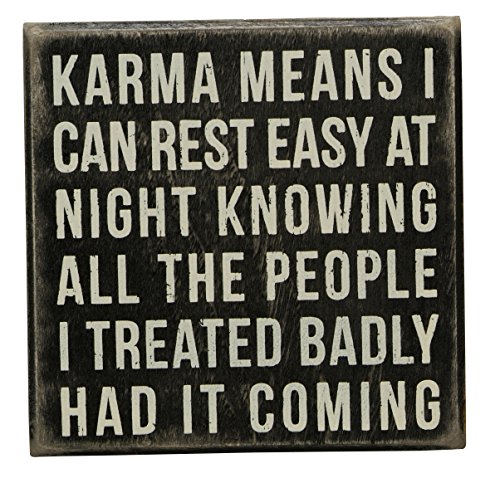 Primitives by Kathy Box Sign, 5-Inch by 5-Inch, Karma Means