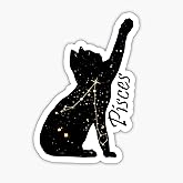 Pisces Cat Zodiac Sticker Decal, 5 inches | Water Proof | for car Bumper, Notebook, tumblers Sticker