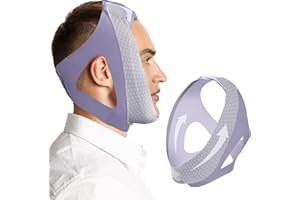 ENLUNTRA Chin Strap for Sleep,Anti Snoring Devices,Adjustable Nylon Buckle Anti Snoring Device,Breathable and Reusable, Effective Anti Snoring Solution(Grey)