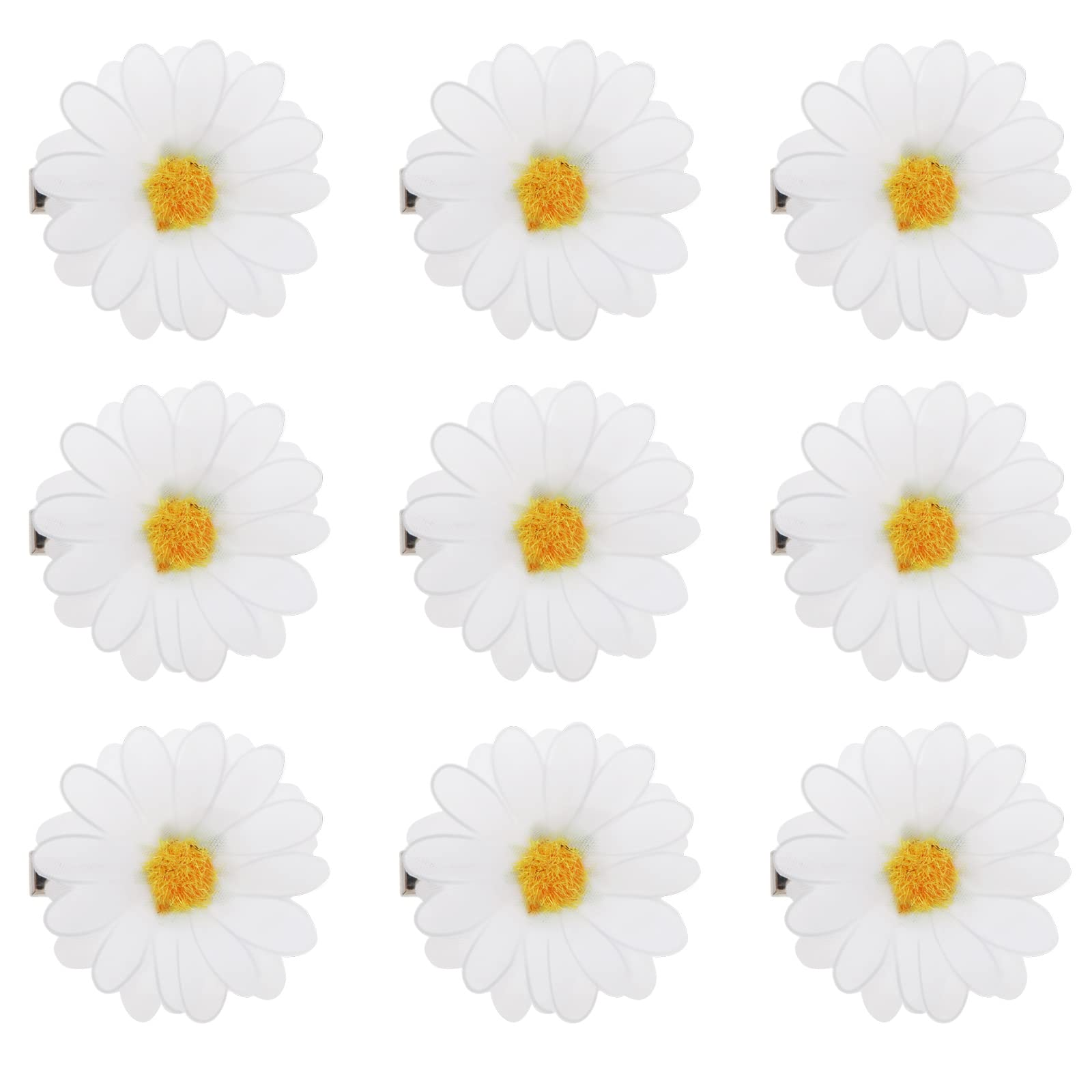 EMSea 20PCS Daisy Hair Clips Small Flower Hair Barrettes Beach Wedding Hair Pins Charming Hair Decoration for Ladies Girls DIY Hair Accessories Headwear