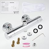 Jetcloud Round Thermostatic Shower Bar Mixer Valve Chrome Twin Outlet TOP 3/4 view 3