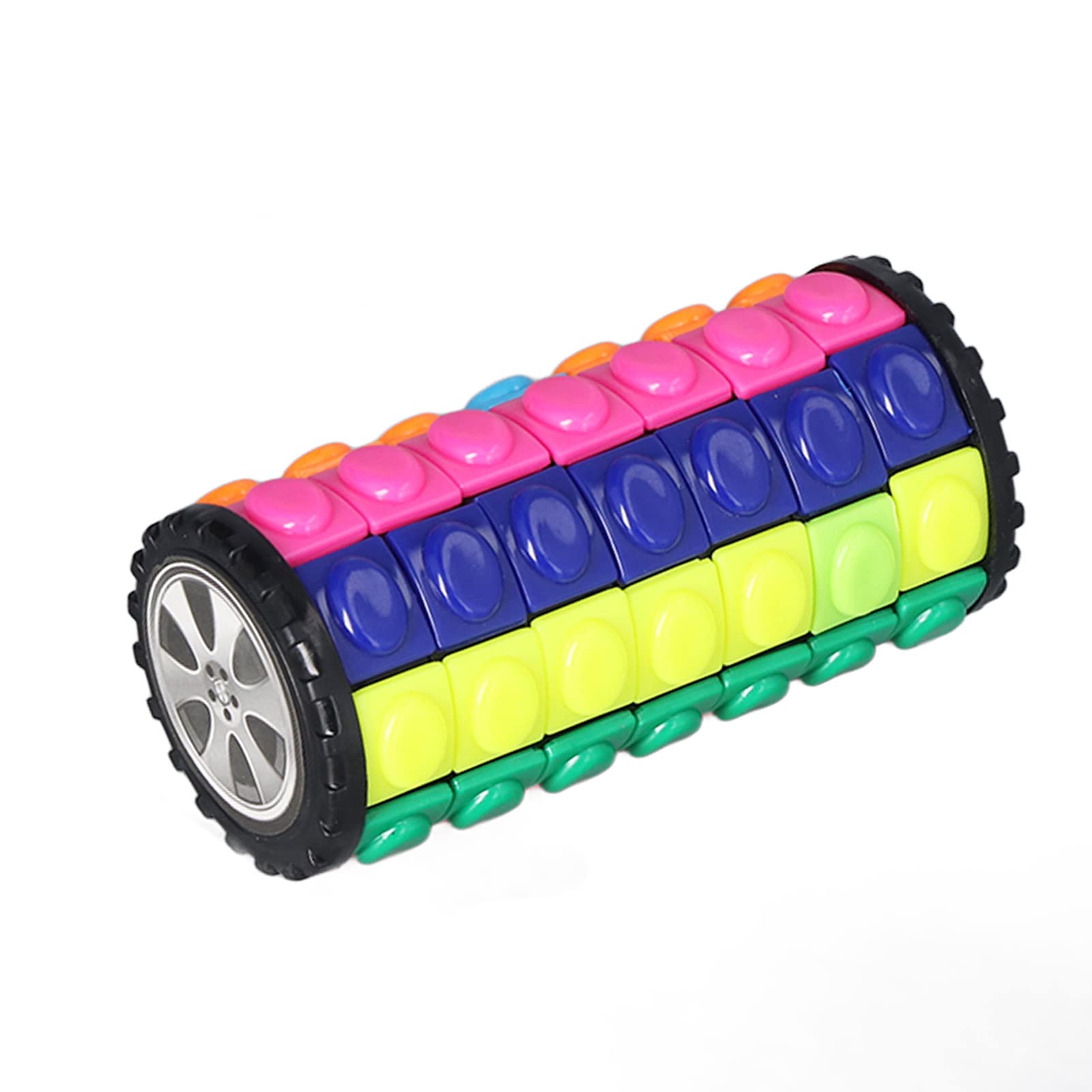 Kikumi Cylinder Puzzle Toy 7 Layers Relaxing Stress Anxiety Relief Rotate Slide Brain Teaser Puzzle Toy for Kids