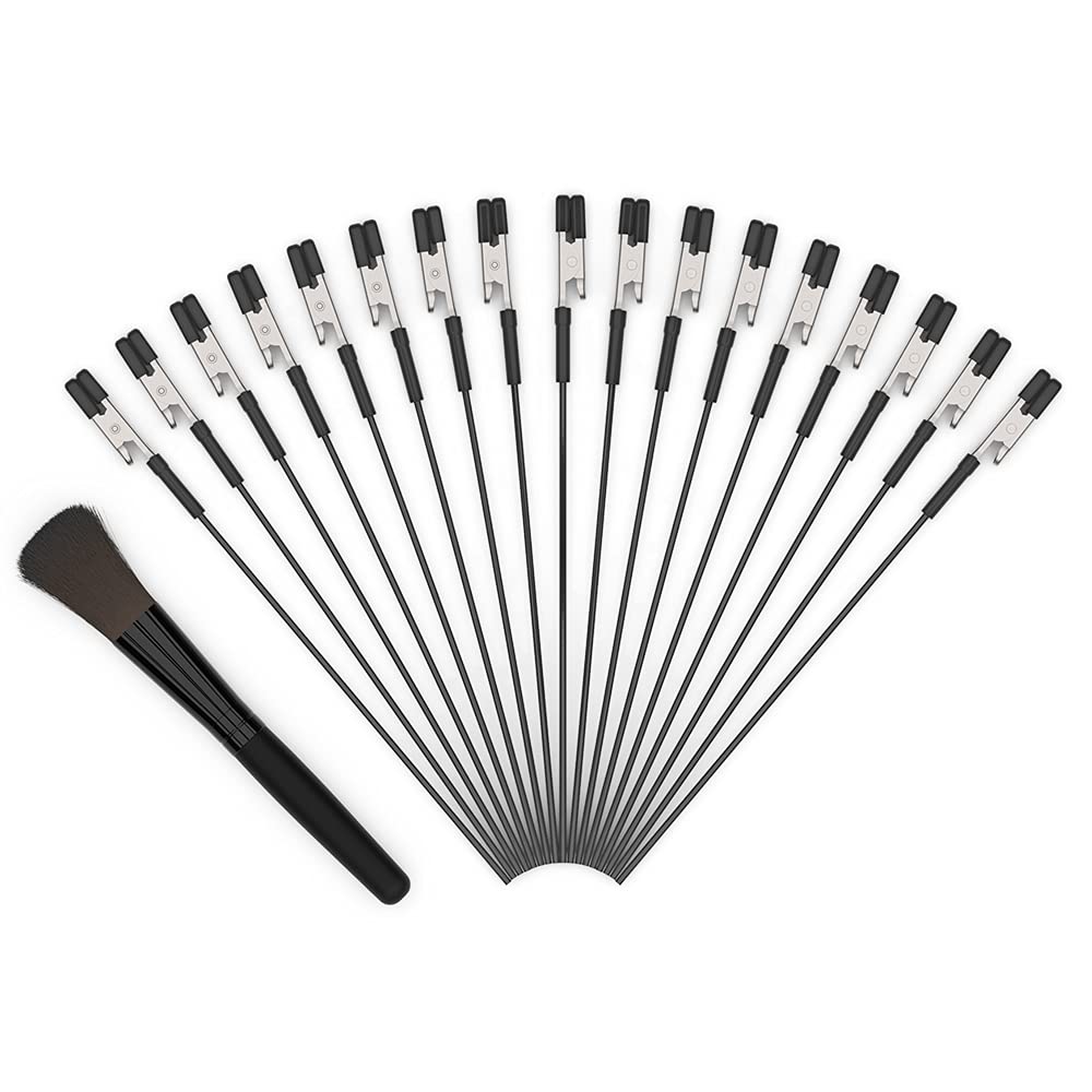 Actekart 40PCS Alligator Clip Sticks (Upgrade Rubber Tips) for Gundam Model Painting and 1PCS Cleaning Brush for Airbrush Spraying Hobby Modeling Parts for DIY Card Photo Memo…