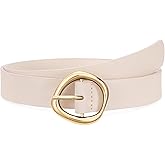 XZQTIVE Women's Faux Leather Belts with Gold Buckle, Fashion Casual Belt for Jeans Pants Dresses