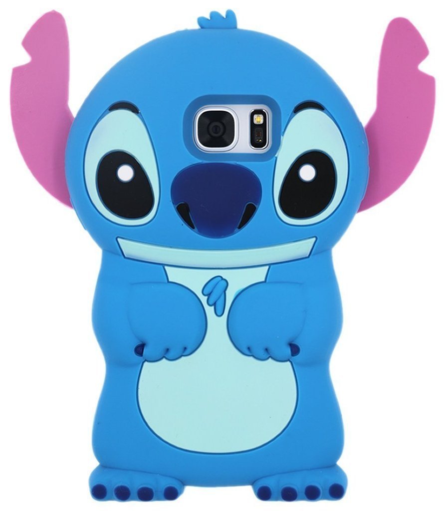 S6 Case,Galaxy S6 Stitch Case,MANBO 3D Cute Cartoon Lilo Stitch Movable Ear Flip Stitch Soft Silicon Gel Back Cover Case for Samsung Galaxy S6[Stitch]