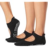 TAVI NOIR Emma Non Slip Socks for Women - Non Skid Grippy for Active Sports Workout Barre, Pilates, Yoga Socks