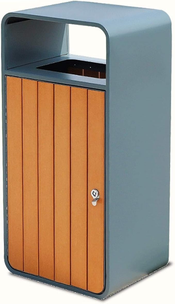 Outdoor Trash Can Square Plastic Wood Trash Can Outdoor/Indoor Recessed