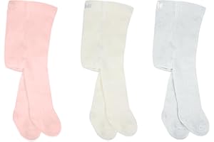 bistyle Baby Girls Tights Thick Leggings Soft | Warm Organic Cotton Stockings Pantyhose | Newborn Infant Toddler 3 Pack