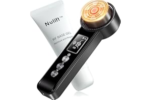 ALUSHEE Radio Frequency Skin Tighter | Smart-Electro | Face Lifter | Firm | Contour | Massage - at Home Skin Care for Collagen Increase Wrinkle Reduction - Rechargable RF Face Beauty Device (Gold Black)