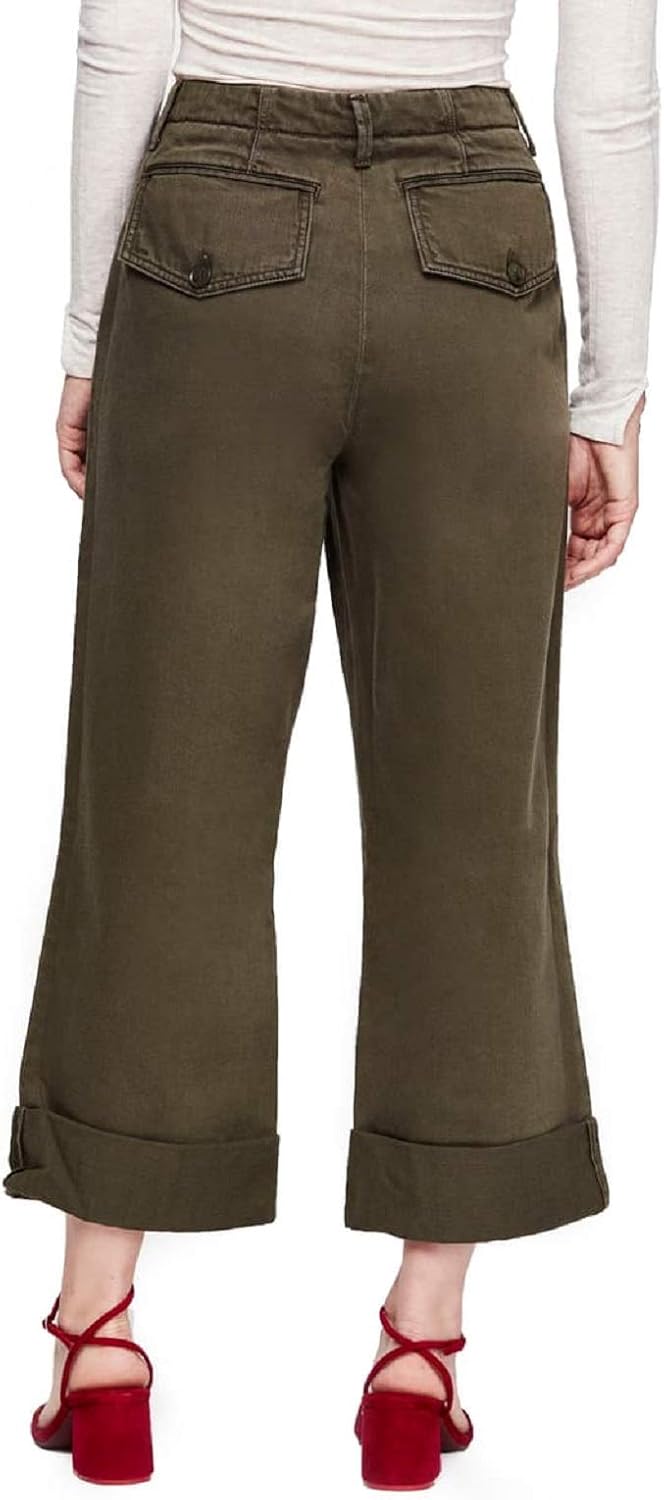 Amazon Com Free People On My Mind Wide Leg Pants Dark Green 25 Clothing