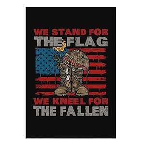 MONORD Memorial Day American Soldier Boots Military Helmet Zinnia We Stand for The Flag 4th of July Garden Flag Vertical Double Sided, Patriotic Veterans Day Yard Outdoor Decor 12.5 x 18 Inch