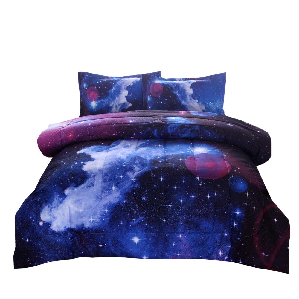 NTBED Galaxy Comforter Set Full Size, Sky Oil Printing Outer Space