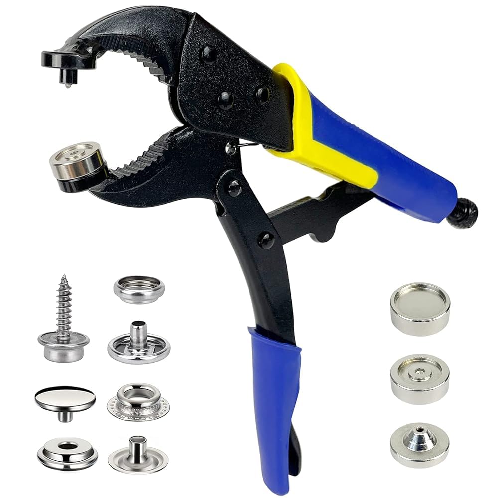 Snap Tool for Boat Covers,Heavy-Duty Snap Fastener Tool, Snap Installation Tool 15mm Metal Snaps Repairing Boat Covers Canvas Adjustable Snap Setter