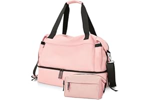 CONTAIL Women Weekender Bags,Personal Item Overnight Travel Duffel Bag with Shoes Compartment and Separate Toiletry Bag