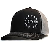 1776 Betsy Ross 13 Colonies 2A Black/White hat Cap Trucker Mesh Snapback