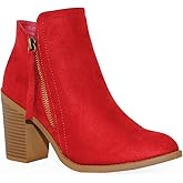 TRENDSUP Women's Fashion Side Zipper Booties