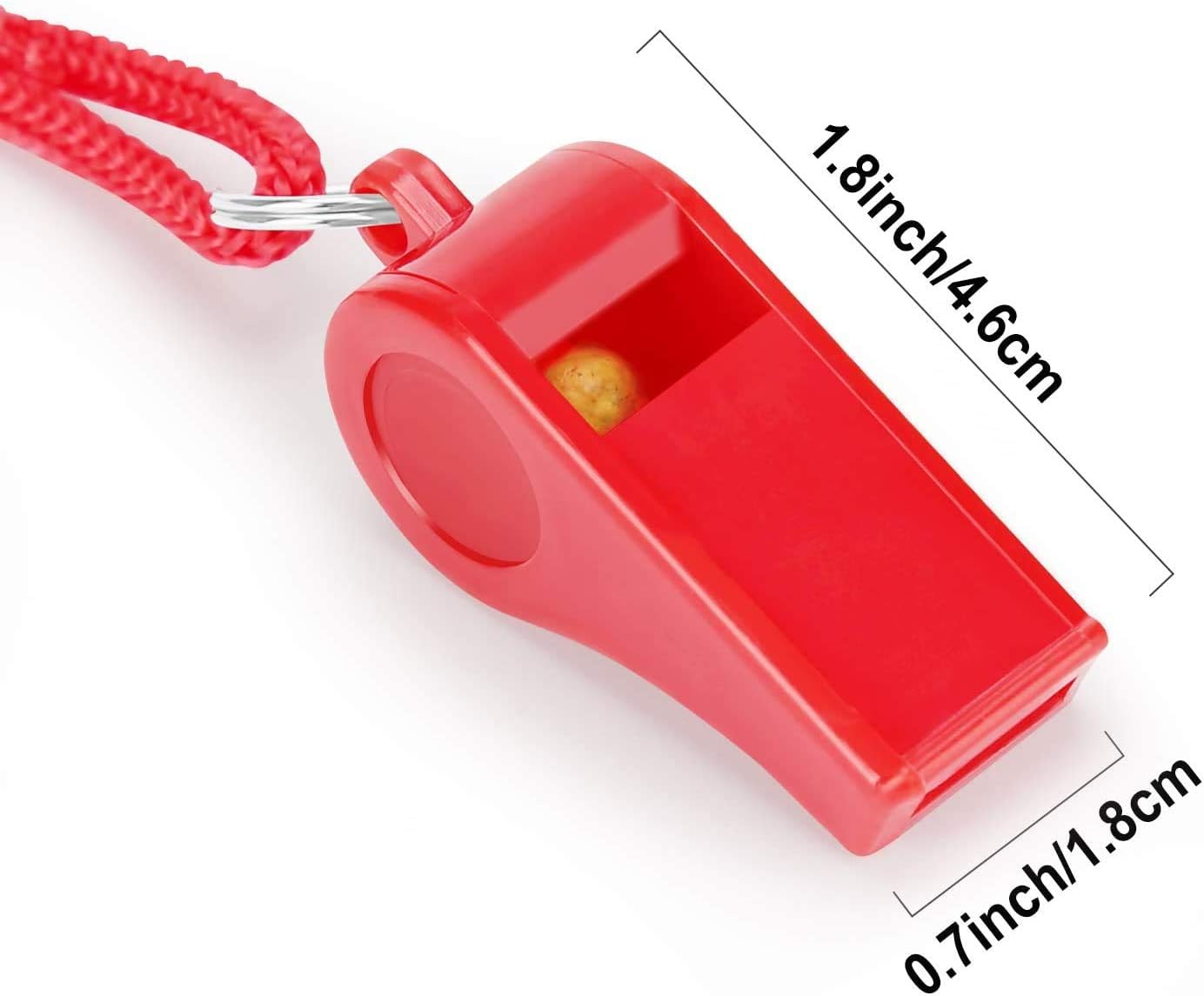 Fya 12PCS Red Emergency Whistle with Lanyard, Super Loud Plastic Whistles Bulk Perfect for Self