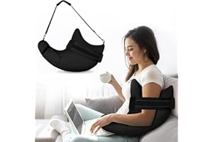 HARBOREST Shoulder Surgery Pillow with Straps & Pocket - Shoulder Pillow for Shoulder Pain, Rotator Cuff Pillow for Sitting, Relief Pillow (Black)