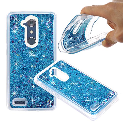 ZTE ZMAX Pro Case, ZTE Carry Z981 Case, NOKEA Soft TPU Flowing Liquid Floating Luxury Bling Glitter Sparkle Case Cover Fashion Design for ZTE ZMAX Pro / Carry Z981 (Blue)