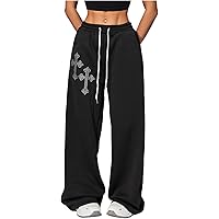 Amazon.com: SOLY HUX Women's Y2k Baggy Pants Drawstring Waist