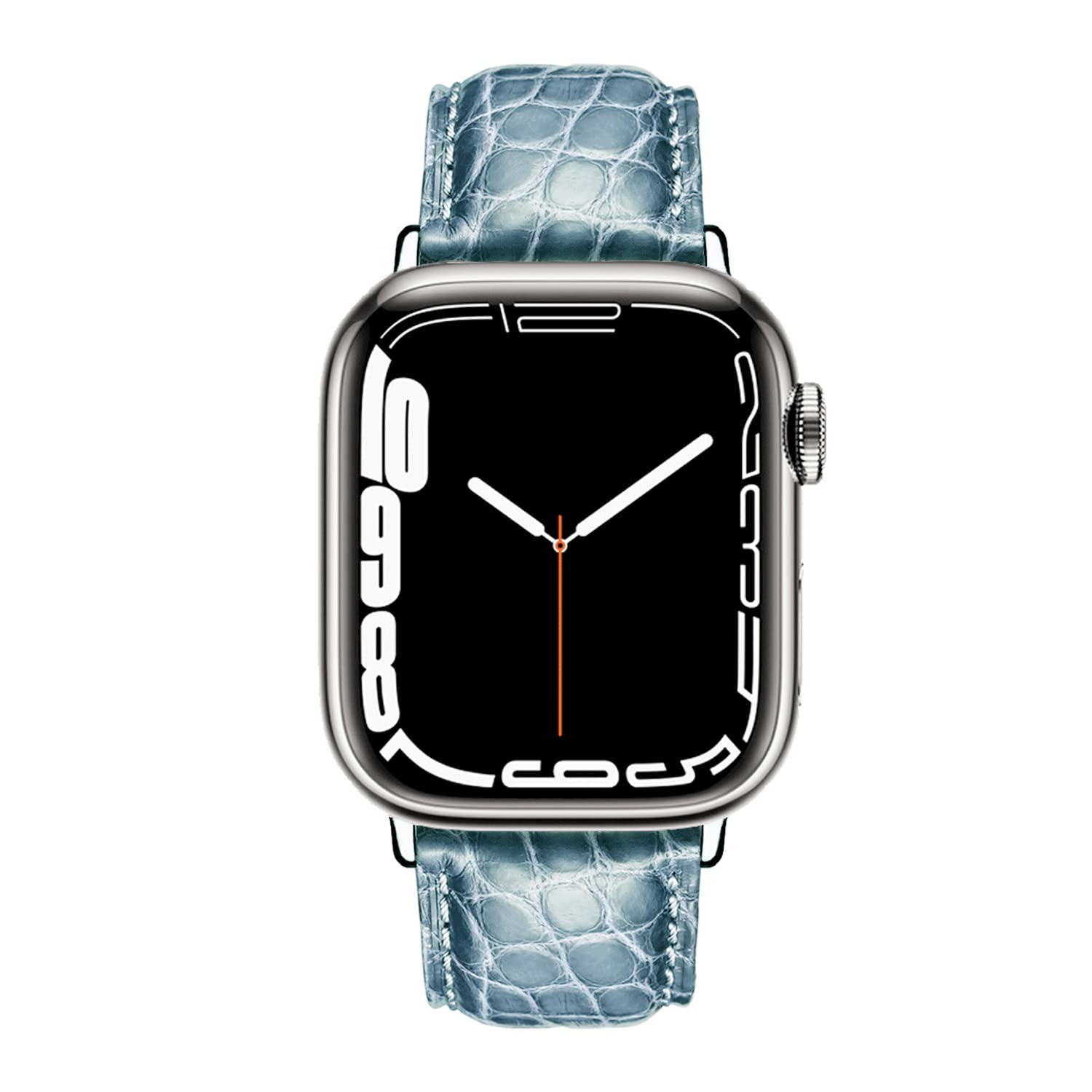 MUENShop Compatible with Apple Watch Alligator Strap 49mm 45mm 44mm 40mm 41mm Real Crocodile Replacement Band for iWatch Series 9 8 7 6 5 4 SE,Ultra/Ultra 2