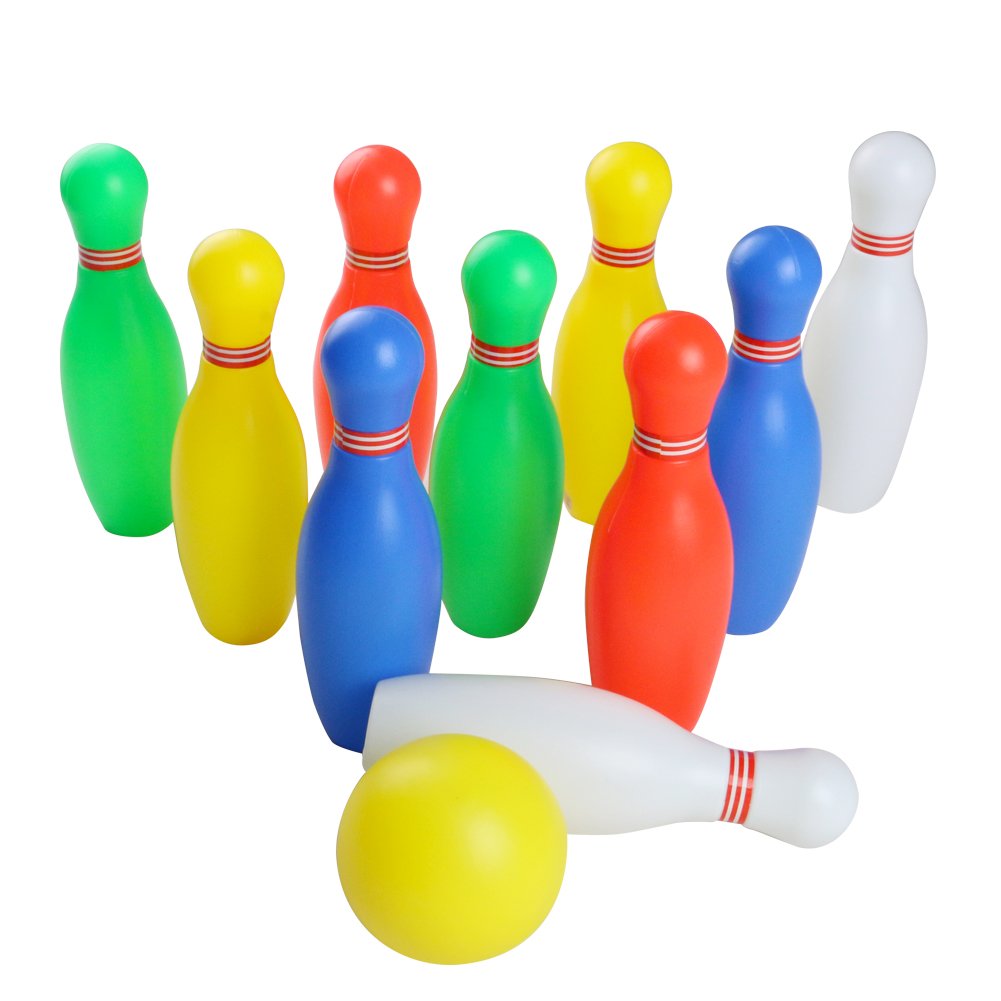 Skittles Bowling Set Kids Outdoor Indoor 10 pin Bowling Game with 2