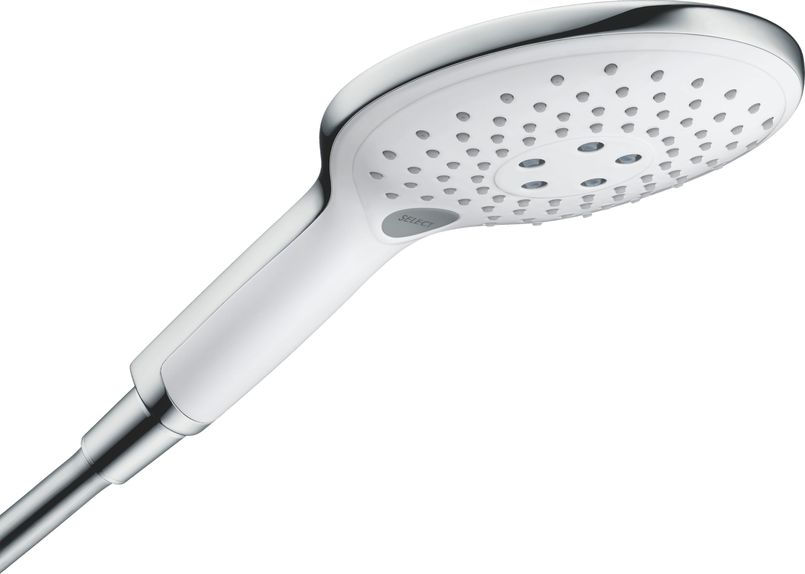 hansgrohe Raindance Select S - shower head, hand shower round (150 mm) with 3 sprays, with anti-limescale function, white/chrome, 28587400