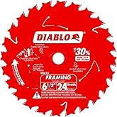 Diablo Framing Saw Blade for Wood - TiCo Hi-Density Carbide, Non-Stick Perma-Shield Coating, 6-1/2" Diameter, 24 Teeth, .059" Kerf - D0624X