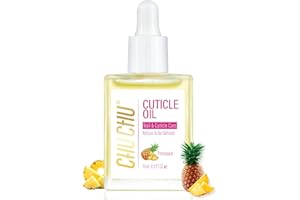 CHUCHU Organic Cuticle Oil for Nails: Pineapple Jojoba Nail Oil with Vitamin B & E - Moisturizes Repairs and Promotes Nail Growth - Prevents Dryness Hangnails and Chapped Skin 15ML