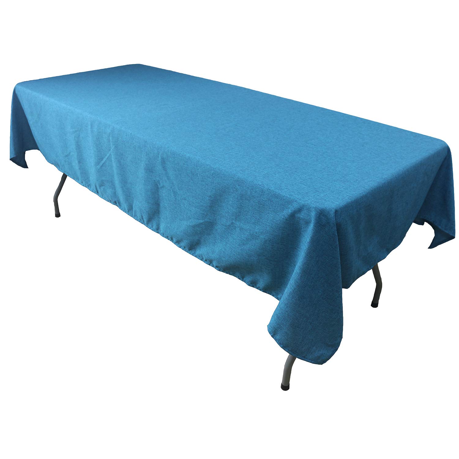 KaitatsuSen Square Polyester Fabric Tablecloth, Blue, 140x140 cm