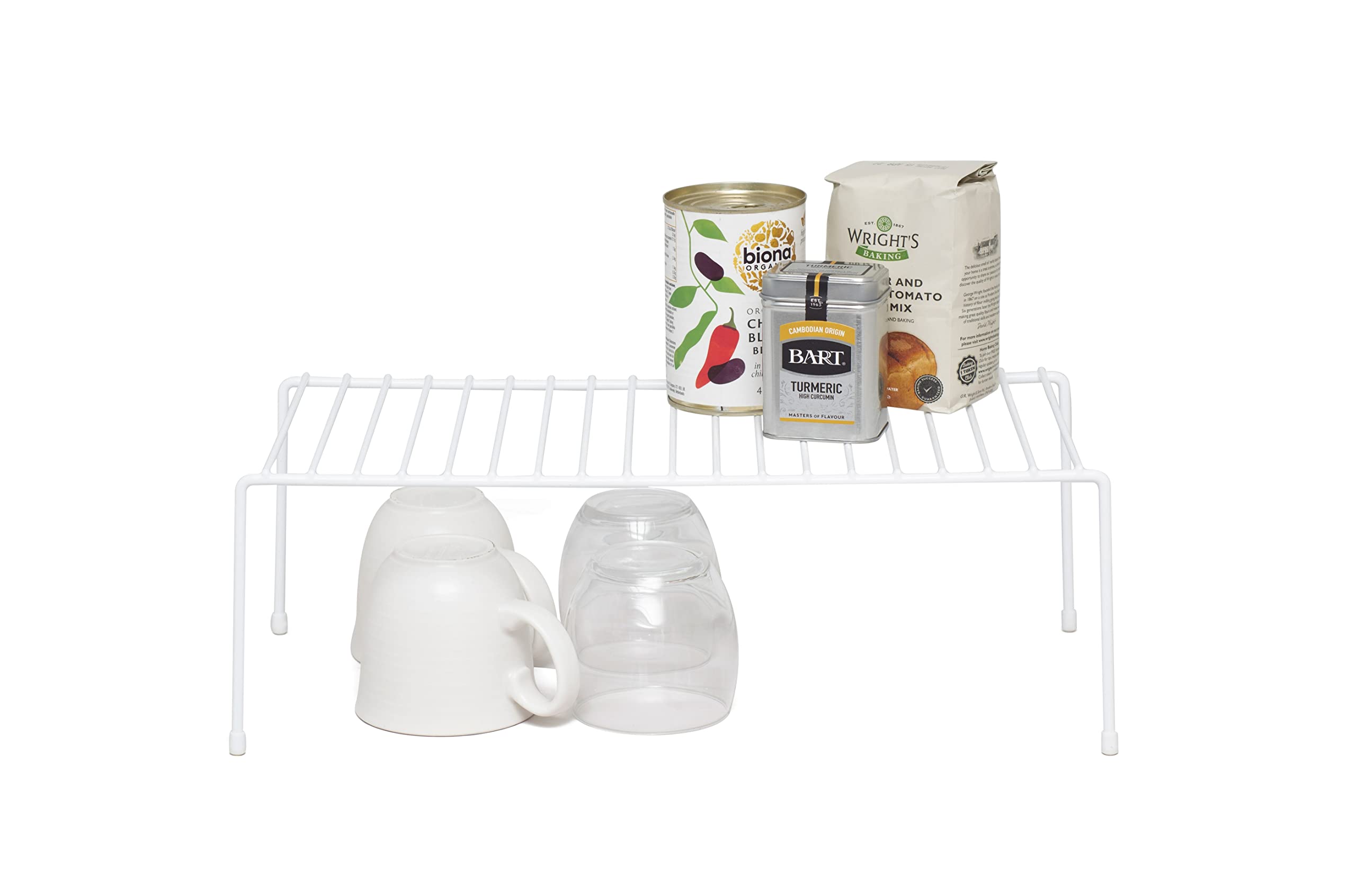 simplywire - Kitchen Cupboard Organiser - Storage Shelf – White