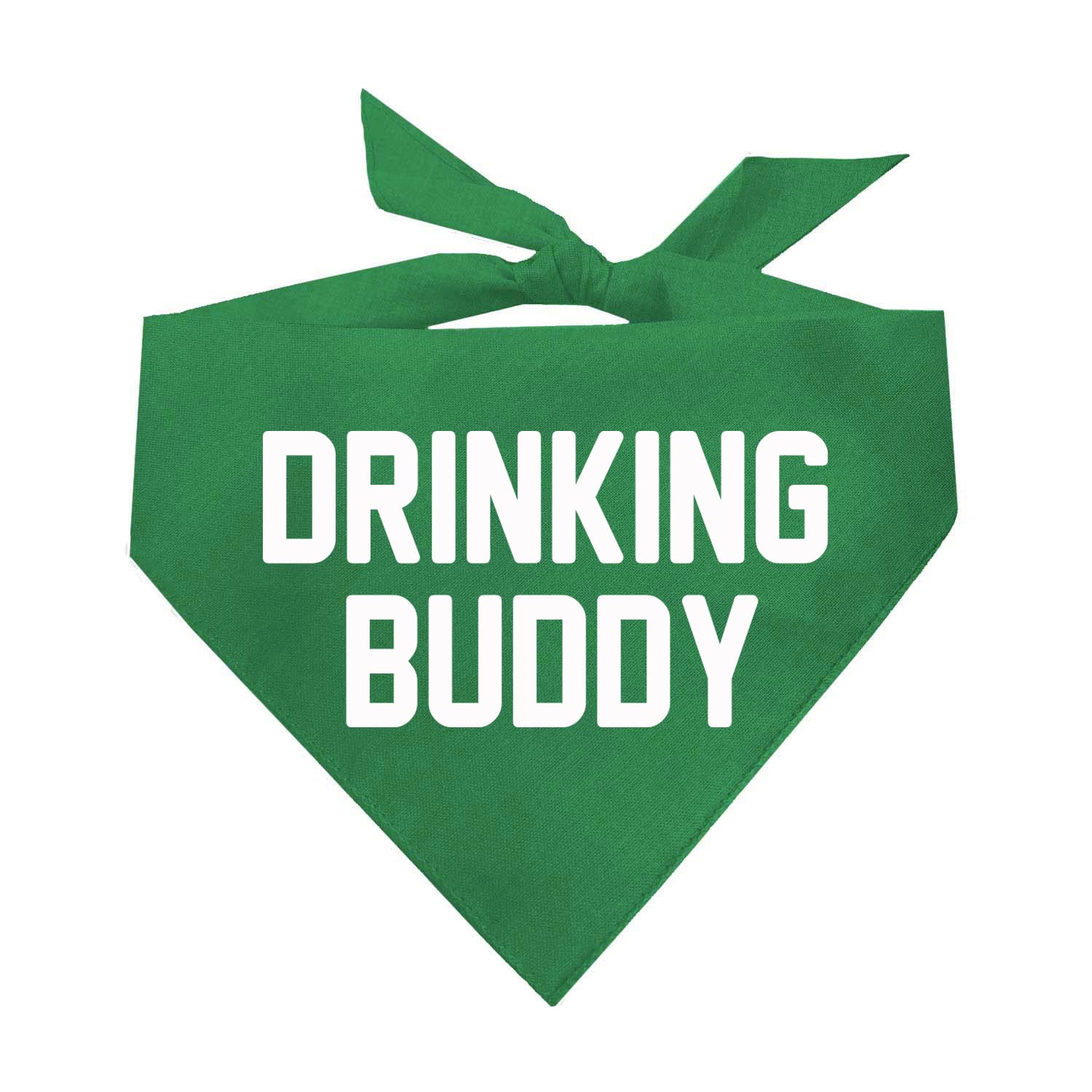Drinking Buddy Dog Bandana | 100% Cotton Triangle | Made in USA | Funny St. Patrick's Day Photoshoot Prop | Shamrock | Drinking Bar Parade Event Or Party | Green One Size (11)