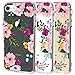 LUHOURI Compatible with iPhone 8 Case, iPhone 7 Case with Screen Protector, Girls Women Floral Heavy Duty Protective Hard Case with Slim Soft TPU Bumper Cover Phone Case Clear