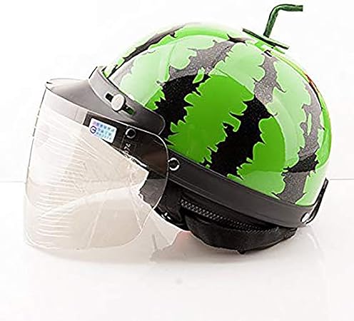 Amazon スイカ バイク ヘルメット ハーフ メンズ カップル 半帽ヘルメット 半キャップ ハーフヘルメット 男女兼用 クリアシールド 半帽 車 バイク