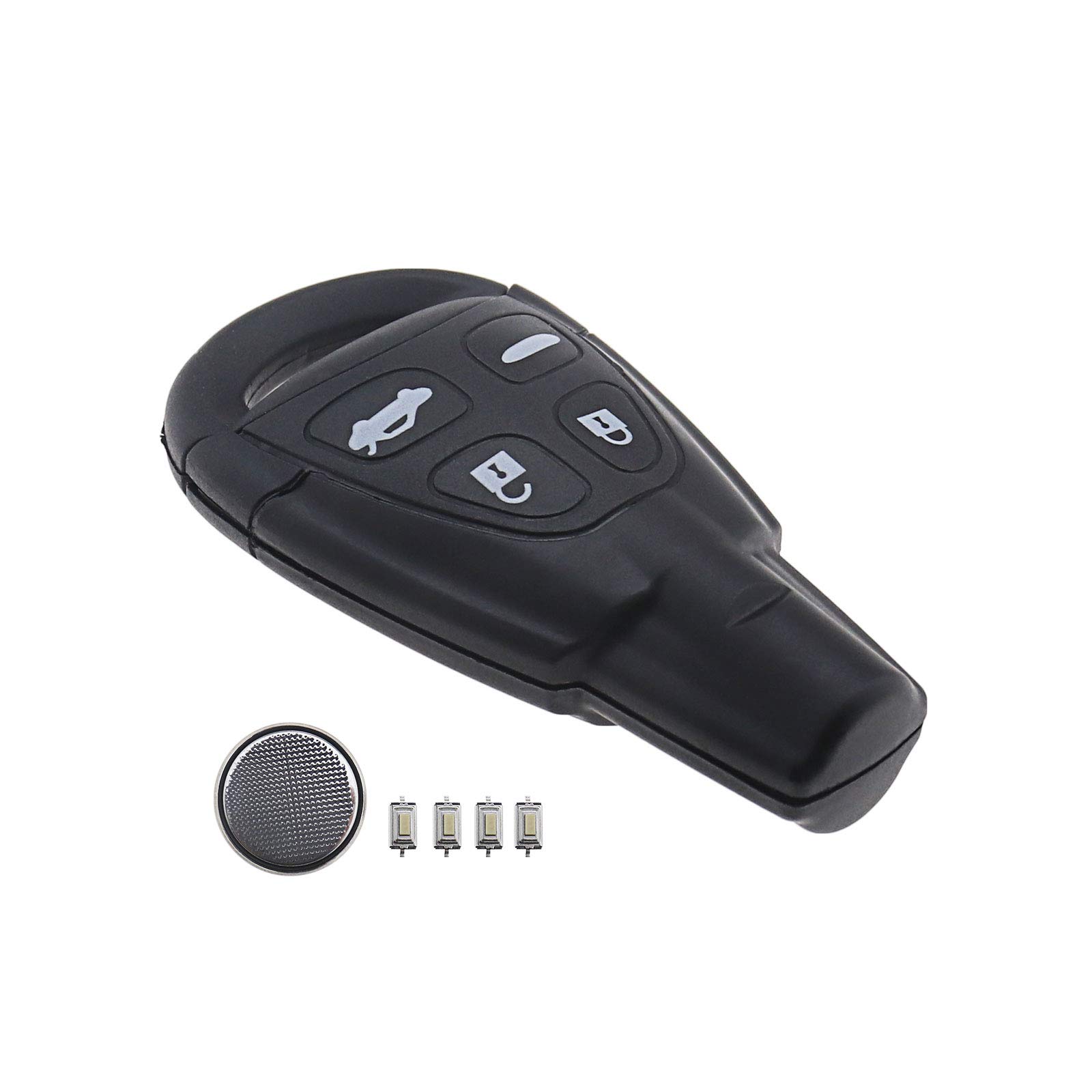 OTOTEC Key Fob Case Repair Kit, Compatible with SAAB 9-3 2003-201, 9-5 2003-2011 Remote Key - 4 Button (Uncut Blade)