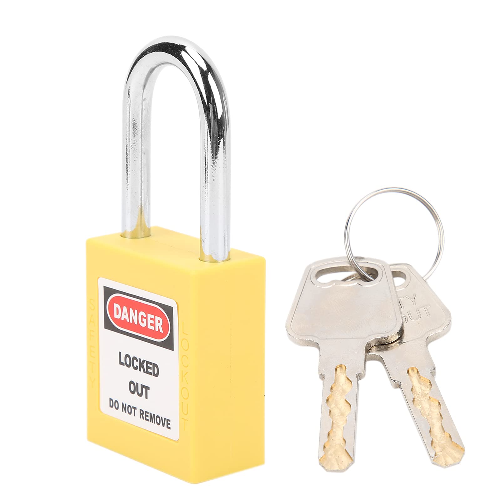 38mm Lockout Lock, Insulation Safety Engineering Loto Padlock for Machinery Manufacturing (Yellow)