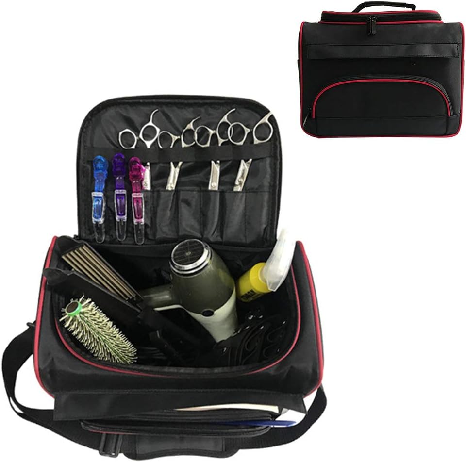 Portable Hairdressing Bag, Large Multi-Function Storage Makeup Travel Home Tool Bag Stylist, Hairdressing case, Barber travel box for carrying hair clippers, scissors and combs