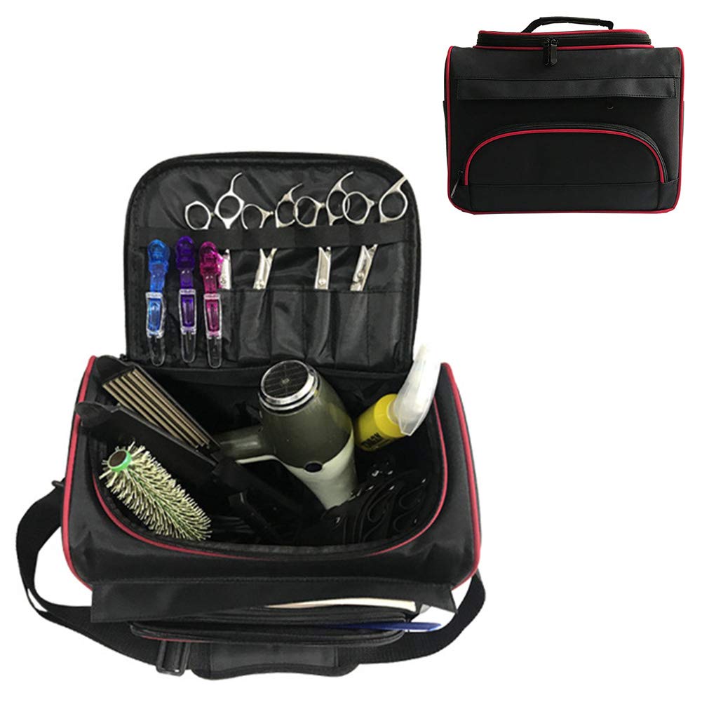Portable Hairdressing Bag, Large Multi-Function Storage Makeup Travel Home Tool Bag Stylist, Hairdressing case, Barber travel box for carrying hair clippers, scissors and combs