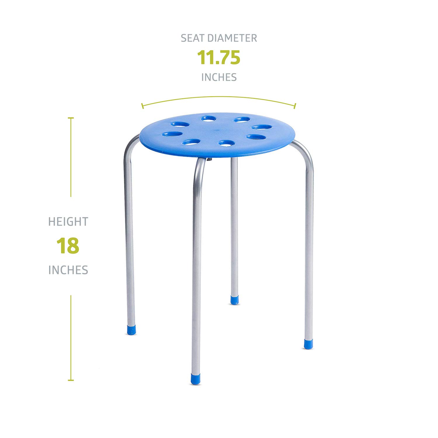 Pearington - PEAR-BW01 Plastic Classroom Furniture Stools for Kids; Multipurpose Stool Chairs; Flexible Seating; Stacking Stools, Stainless Steel Legs, - Set of 5, Multi-Color: Industrial & Scientific