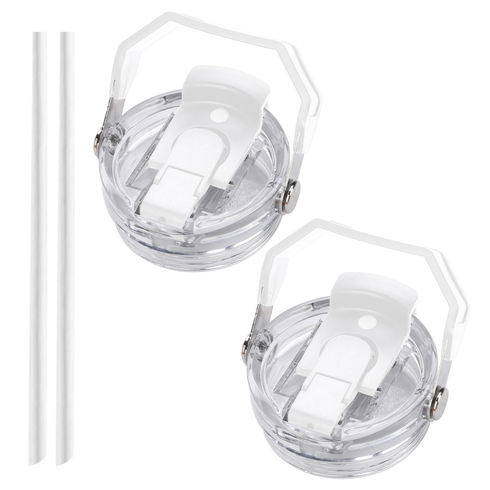 Photo 1 of 2 PCS Replacement Lids, Suitable for 20oz and 30oz Stanley Cups, with Handle, Flip-Top and Straw Dual-Use, Leak-Proof and Splash-Resistant