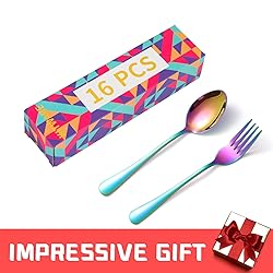 Rainbow Dinner Forks and Spoons Silverware