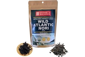 OCEAN'S BALANCE CLEAN TASTE OF MAINE Ocean’s Balance Whole Leaf Nori Dried Seaweed – Whole Leaf Organic Seaweed, Perfect for Keto Diet, Paleo Diet, Vegetarian, or Vegan Diet – Gluten-Free – 1.5 oz Bag
