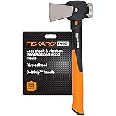 Fiskars Pro IsoCore Maul - 2.5-Pound Wood Splitter for Small Size Logs and Kindling with Shock-Absorbing Handle - Black/Orang