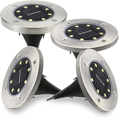 Luci A Terra Ad Energia Solare 8led Lampioni Solari Esterni Giardino Impermeabile Luci Di Paesaggio A Pianta Quadrata Per Accesso Al Giardino Prato Inglese Marciapiede Luci Discali A Disco 4 Pacchi Amazon It