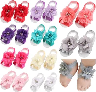 Toptim, sandalias con flor pies descalzos para beba., 1-6T : Ropa, Zapatos  y Joyería - Amazon.com