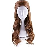 SisiruKou Women Long Brown Wavy Princess Wigs Halloween Cosplay Costume Wig